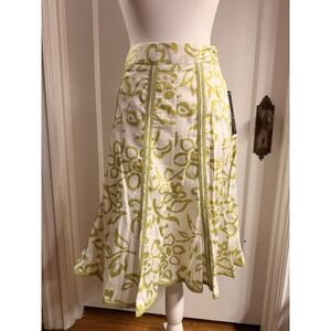 Willi Smith Women's Green Floral Print Skirt Size 4